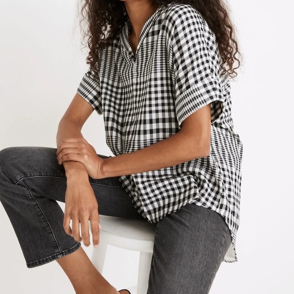 Madewell Double-Faced Hayden Popover Top in Breeney Plaid size Small - Picture 12 of 12